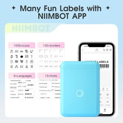 D110 0.5 Inch Label Printer with Tape - Blue